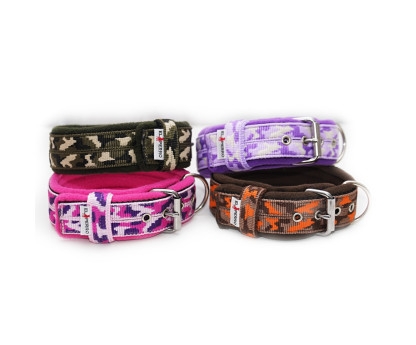 Obroża z półkolem CAMOUFLAGE FLEECE COMFORT KENNEL 4 cm