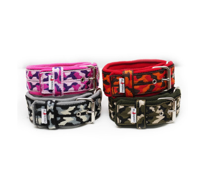 CAMOUFLAGE FLEECE COMFORT KENNEL COLLAR 5CM