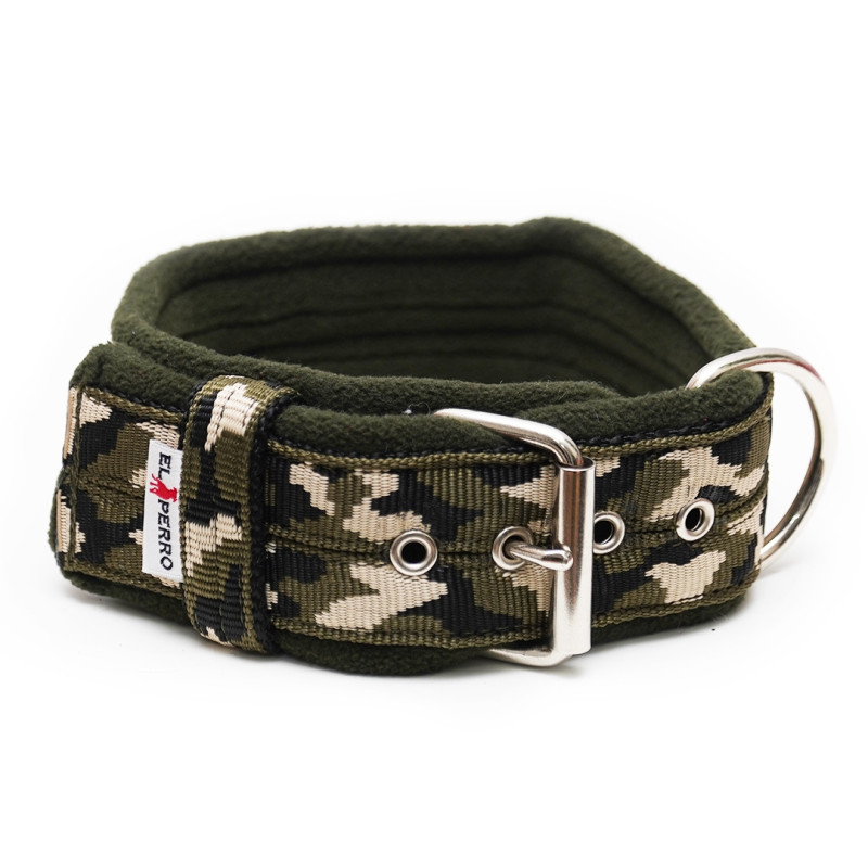 CAMOUFLAGE FLEECE COMFORT KENNEL COLLAR 5CM