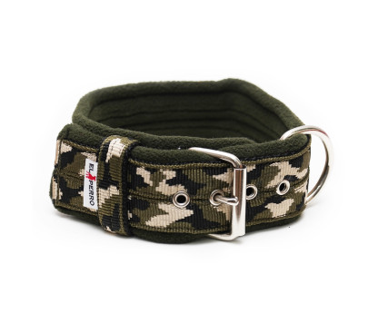 CAMOUFLAGE FLEECE COMFORT KENNEL COLLAR 5CM