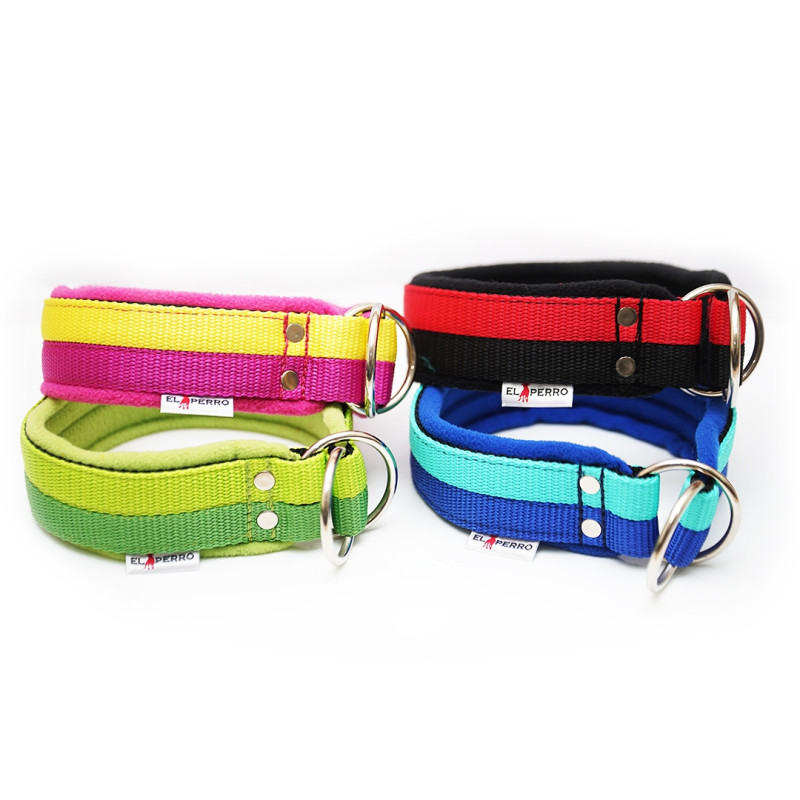 Choke collar JUICY FLEECE COMFORT CHOKE double color 4 cm