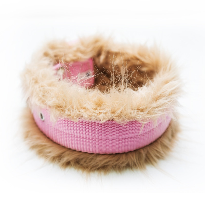 Obroża z futrem FUR COMFORT 4 cm