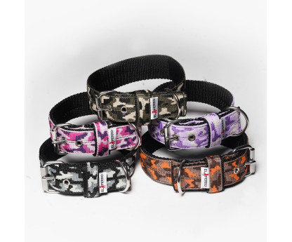 Obroża z półkolem JUICY CAMOUFLAGE TRIPLE KENNEL 5 cm