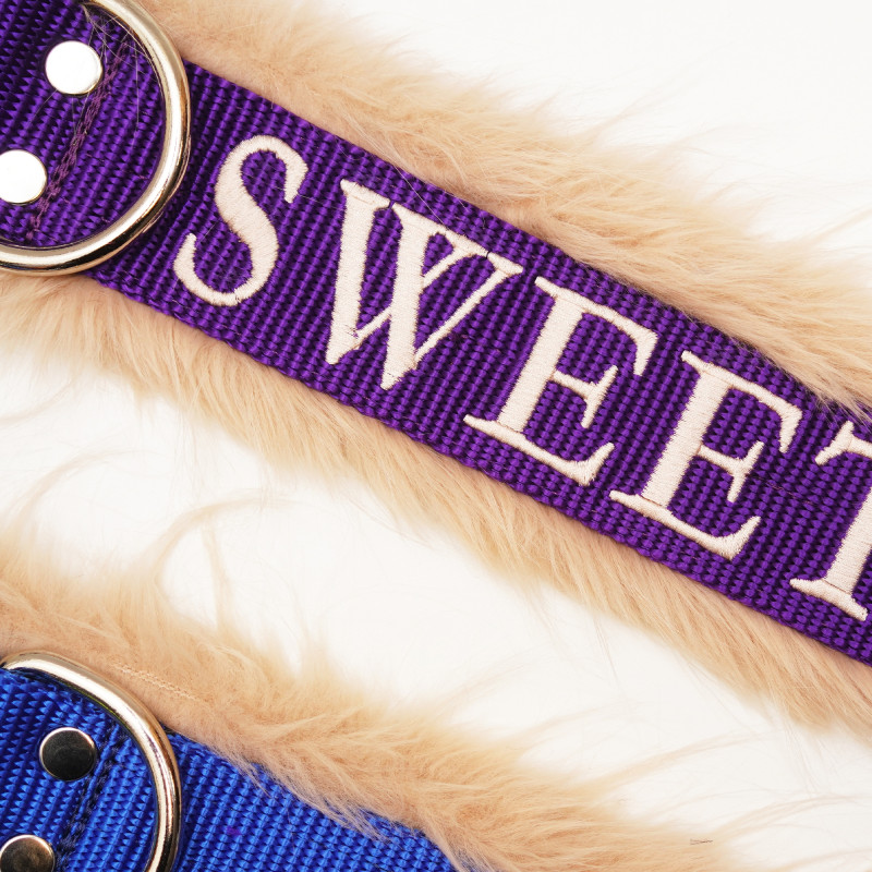 Obroża z futrem FUR COMFORT 5 cm