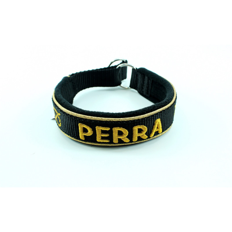 Obroża Martingale Gold 3 cm z Polarem dla Staffików