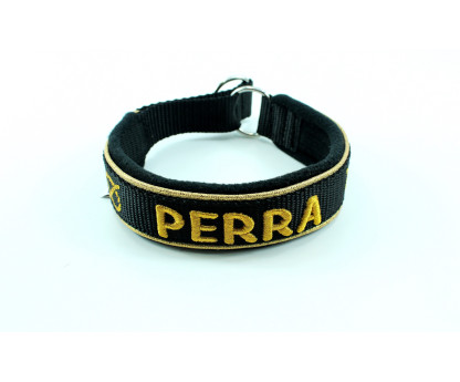 Collar Martingale Gold 3 cm Fleece for Staffies