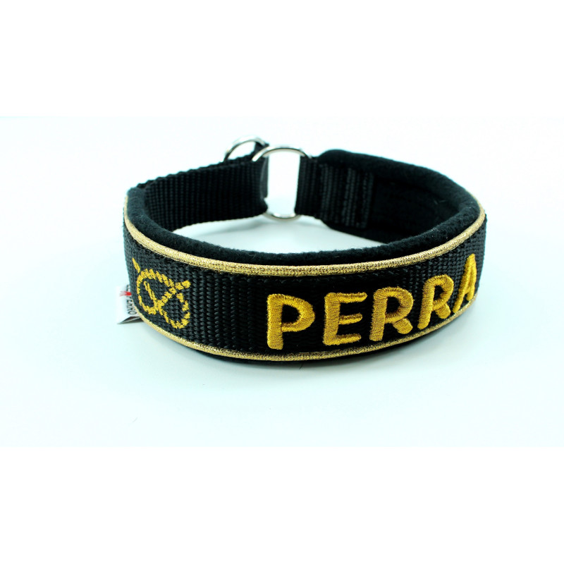 Obroża Martingale Gold 3 cm z Polarem dla Staffików