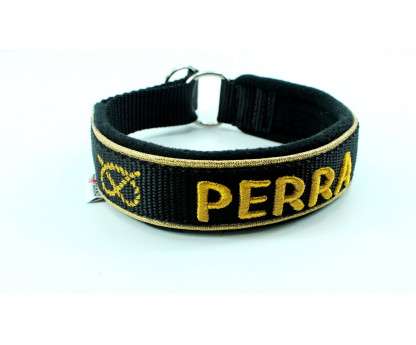 Collar Martingale Gold 3 cm Fleece for Staffies