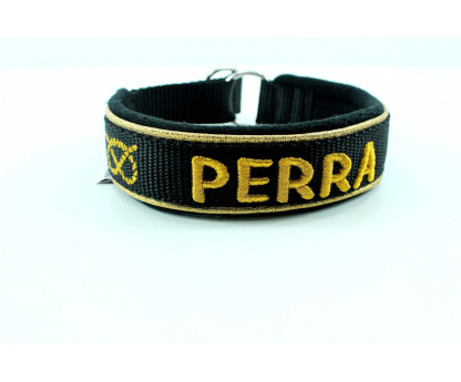 Collar Martingale Gold 3 cm Fleece for Staffies