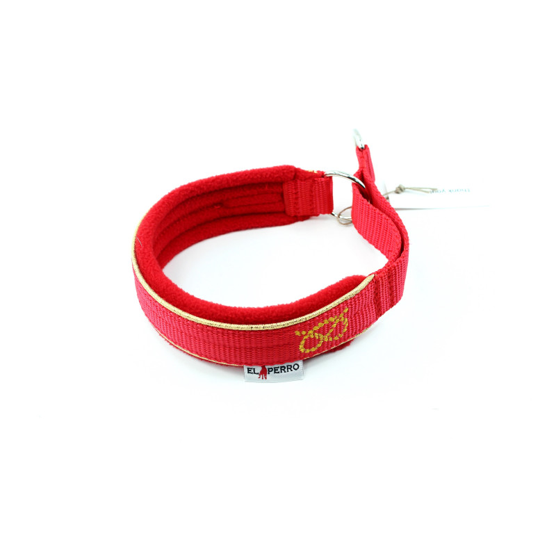 Collar Martingale Gold 3 cm Fleece for Staffies