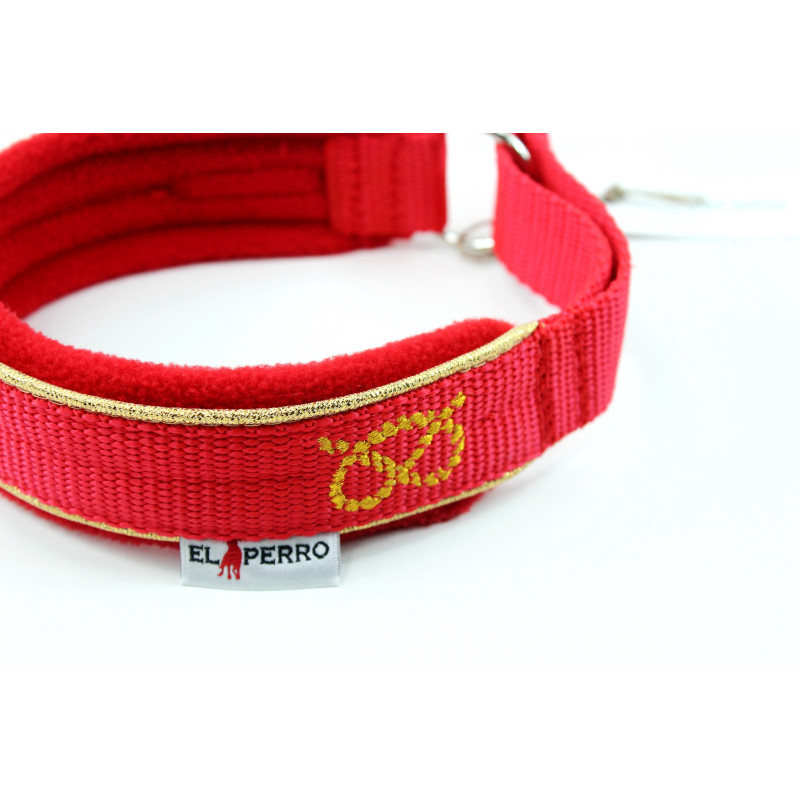 Obroża Martingale Gold 3 cm z Polarem dla Staffików
