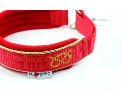 Collar Martingale Gold 3 cm Fleece for Staffies