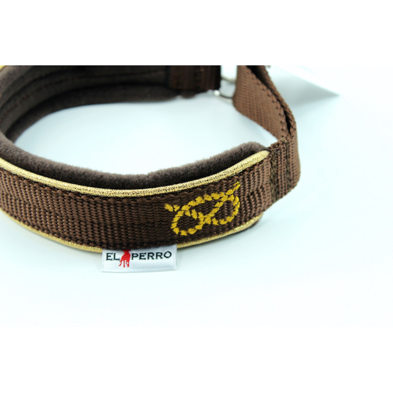 Obroża Martingale Gold 3 cm z Polarem dla Staffików