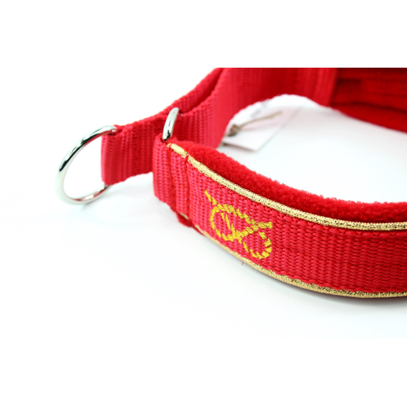 Collar Martingale Gold 3 cm Fleece for Staffies